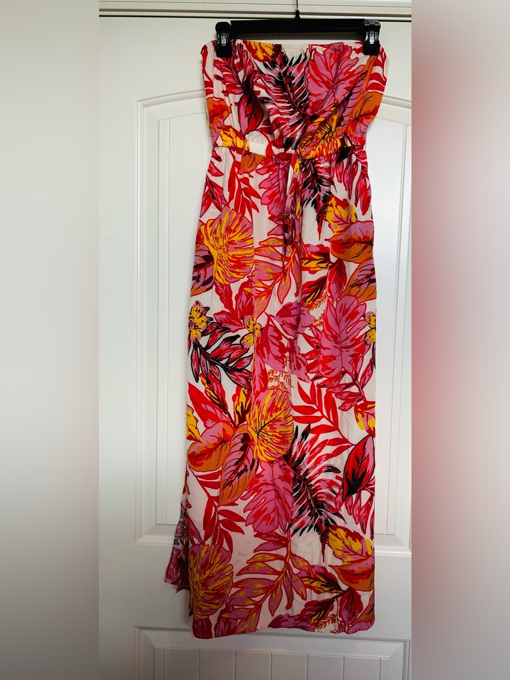Cupshe Pink & Yellow Tropical Tube Dress